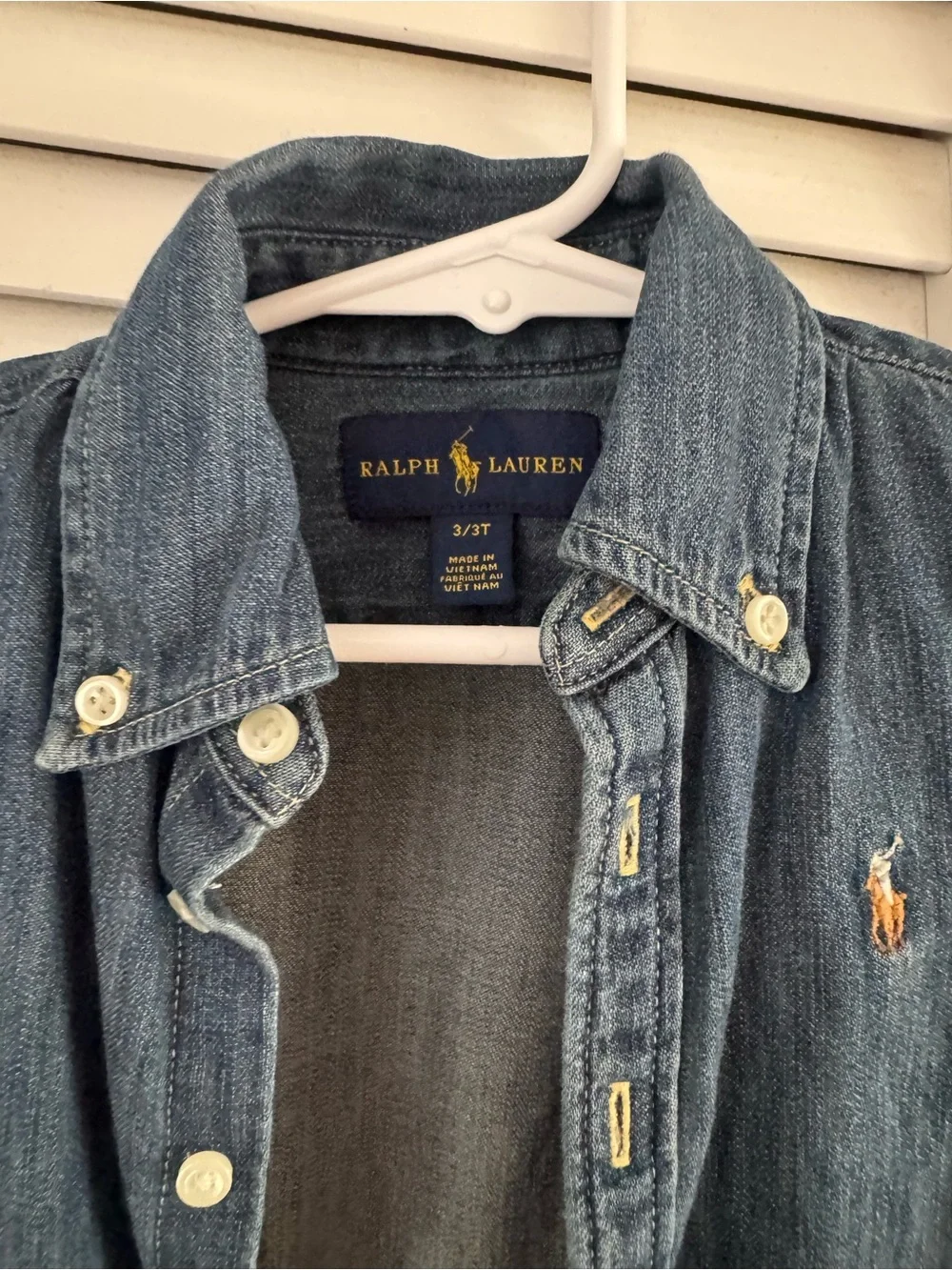 Polo Ralph Lauren Girls Belted Denim Shirt Dress Size 3